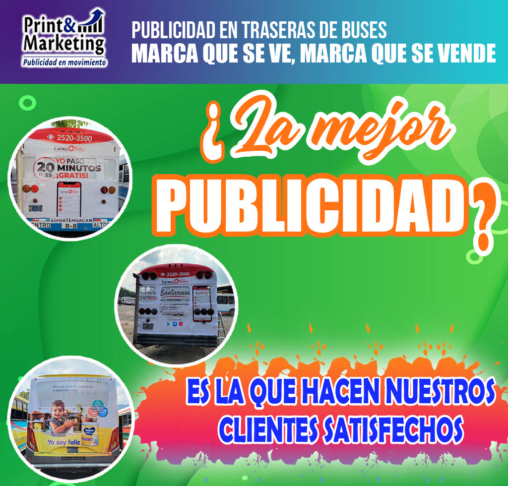 Publicidad en trasera de buses el salvador